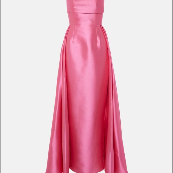 Solace London Size US 6/ UK 10 (Tiffany Maxi Strapless Satin Twill Gown: Pink) - Picture 3 of 7